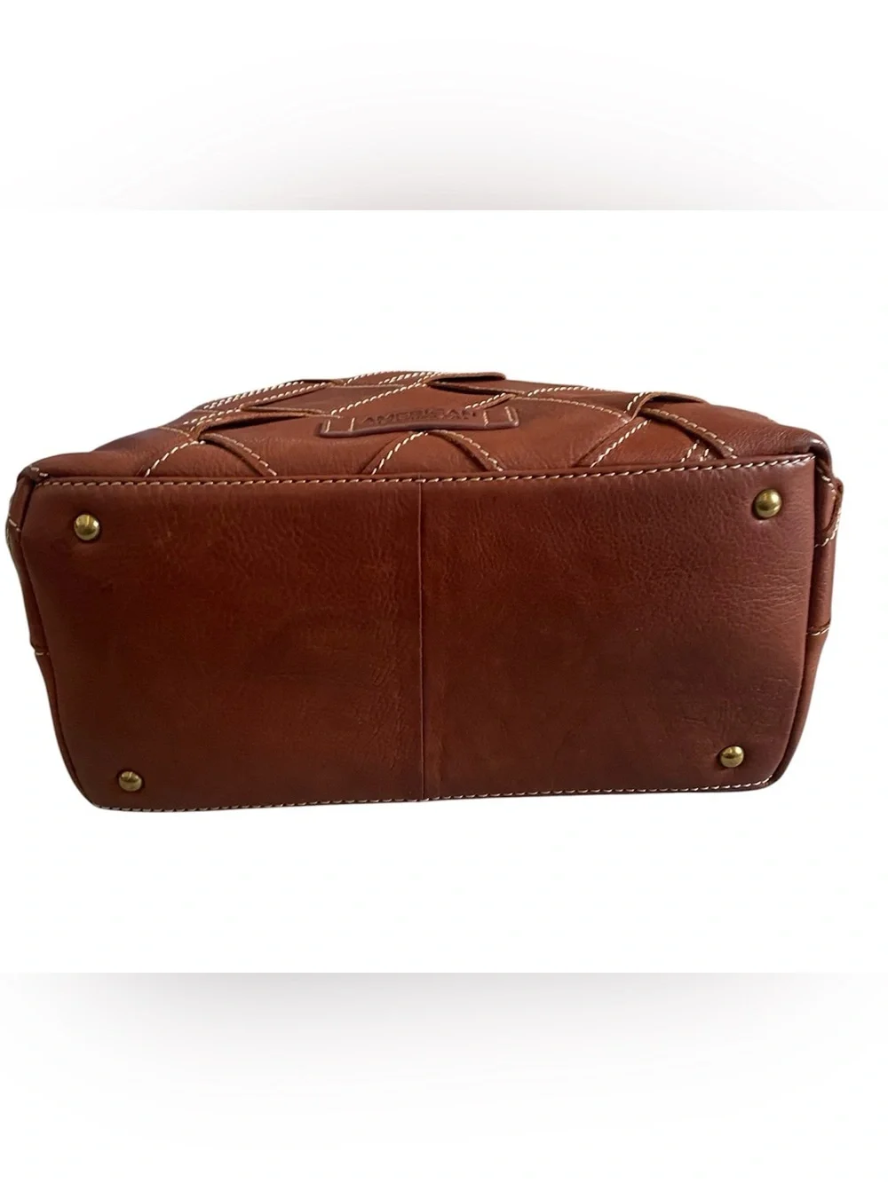 AMERICAN LEATHER CO MERCER WOVEN LEATHER TOP ZIP HOBO